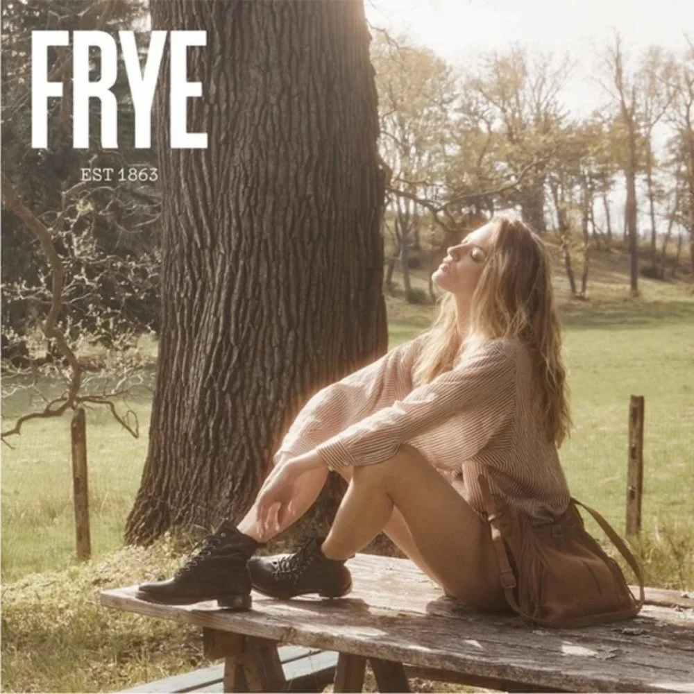 Frye Erin Lug Work Lace Up Combat Cognac Brown Leather Winter Fall Ankle Boot - Picture 6 of 15